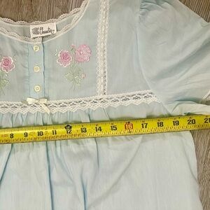 Vintage Character Lightweight Embroidered Nightgown Medium. Powder Baby Blue